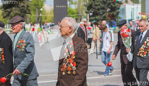 Image of Unidentified veterans during the celebration of Victory Day. MIN