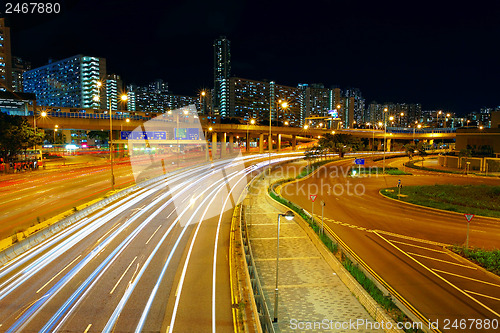 Image of downtown skyline at night