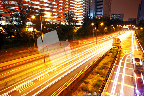 Image of business area of hongkong at night