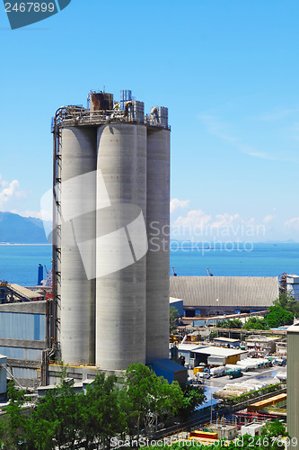 Image of Cement Plant,Concrete or cement factory, heavy industry or const