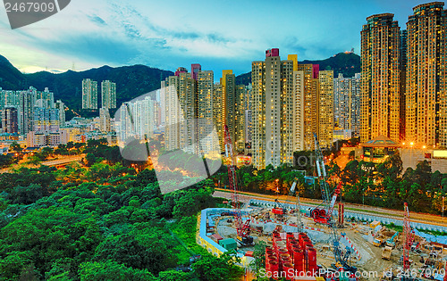 Image of Hong Kong downtown sunset, Wong Tai Sin