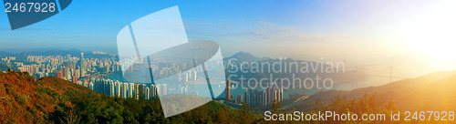 Image of Panorama View of Downtown Kowloon Hongkong from Tsuen Wan