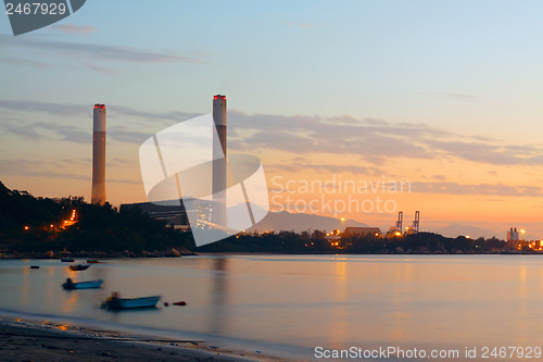 Image of sunset of Petrochemical industry 