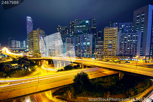 Image of business area of hongkong at night