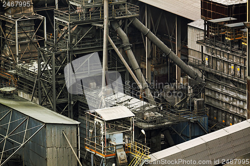 Image of Close-up of industrial pipelines of an oil-refinery plant