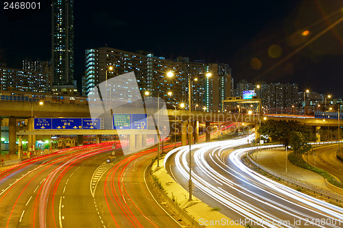 Image of downtown skyline at night