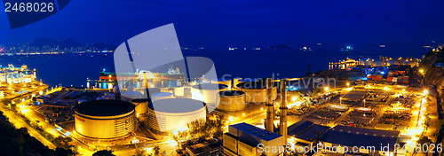 Image of Oil tanks at night , hongkong 