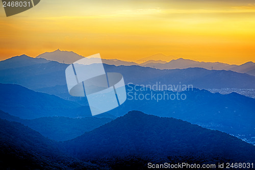 Image of hong kong sunrise on mountain 