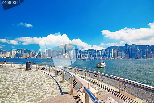 Image of China, Hong Kong waterfront buildings 