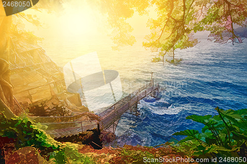Image of sunset in hong kong Bathing pavilion