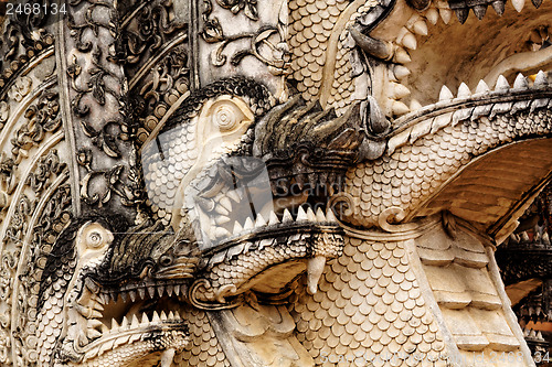 Image of dragon sculpture in Thailand temple