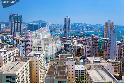 Image of Hong Kong crowded building at day