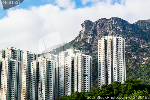 Image of Hong Kong Housing landscape under Lion Rock 