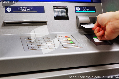 Image of insert card in a ATM machine