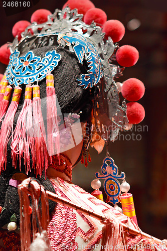 Image of chinese dummy opera, looking after the stage 