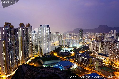 Image of sunset hongkong city