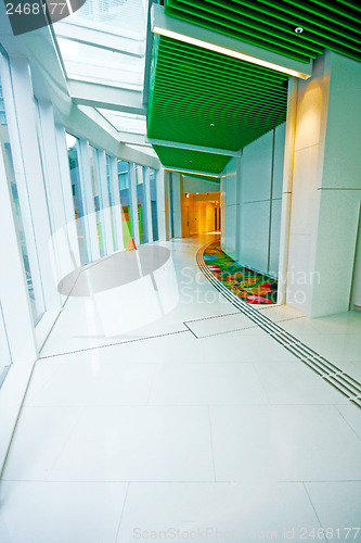 Image of Hall of business building with light from window 