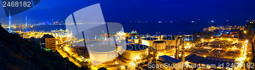 Image of Oil tanks at night , hongkong 