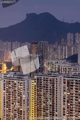 Image of sunset hongkong city