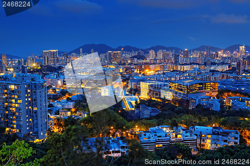 Image of View of Downtown Kowloon Hongkong from the Beacon Hill.