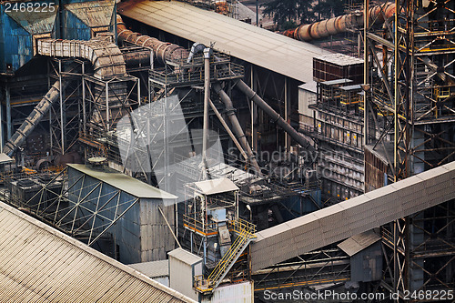 Image of Close-up of industrial pipelines of an oil-refinery plant