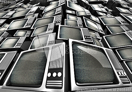 Image of 3D render of Vintage television pile.