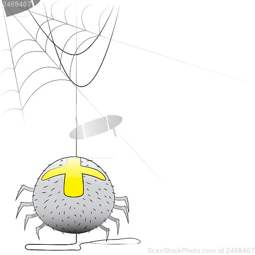 Image of Vector spider with a web