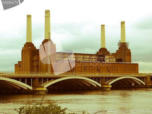 Image of Retro looking Battersea Powerstation, London