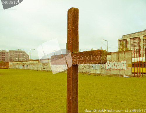 Image of Retro looking Berlin Wall