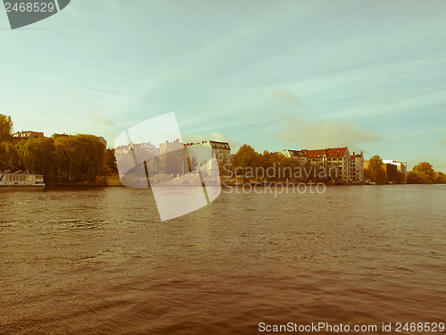 Image of Retro looking River Spree, Berlin