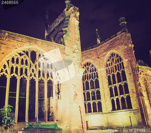 Image of Retro look Coventry Cathedral ruins