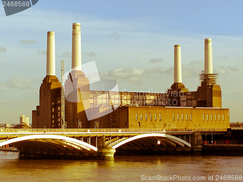 Image of Retro looking London Battersea powerstation