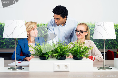 Image of Environmentalists Discussing In Office