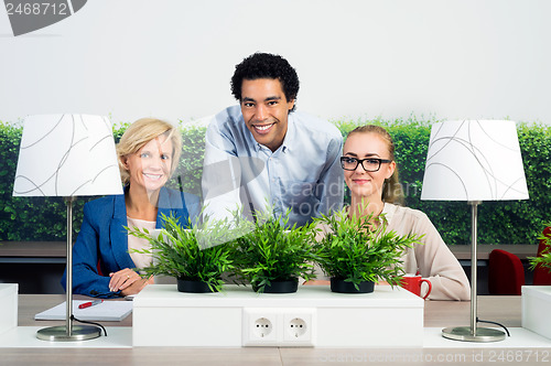 Image of Portrait Of Confident Environmentalists In Office