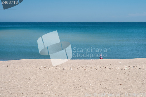 Image of Blue sea, sky and sand