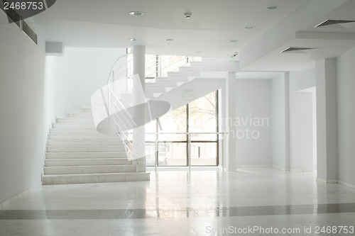 Image of Interior of a building with white walls