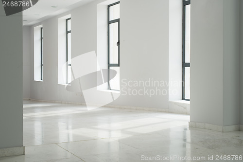 Image of Interior of a building with white walls