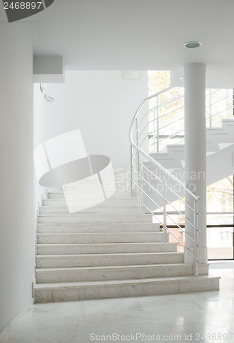 Image of Interior of a building with white walls