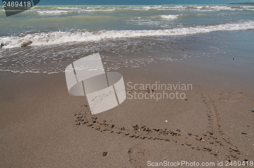 Image of Love heart on the beach