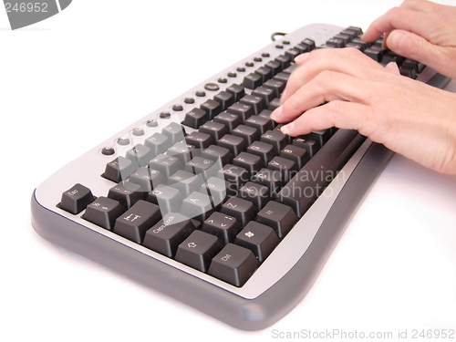 Image of whriting on a keyboard