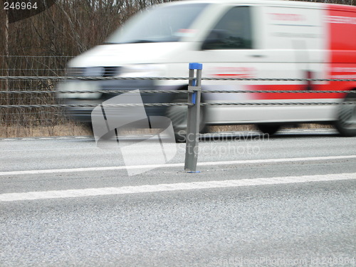 Image of A van driving fast