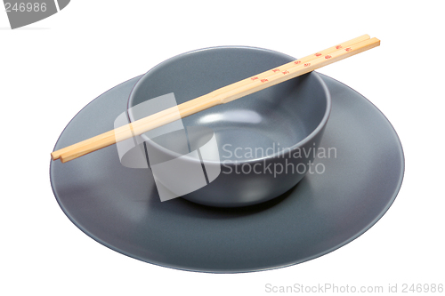 Image of Bowl with chopsticks