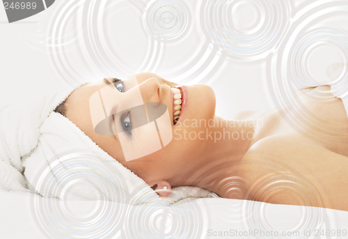 Image of happy spa with water drops