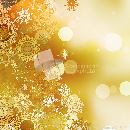 Image of Festive gold Christmas with bokeh lights. EPS 10