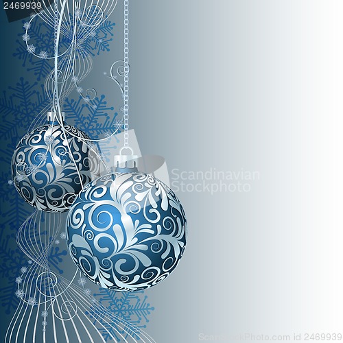 Image of Blue Christmas card