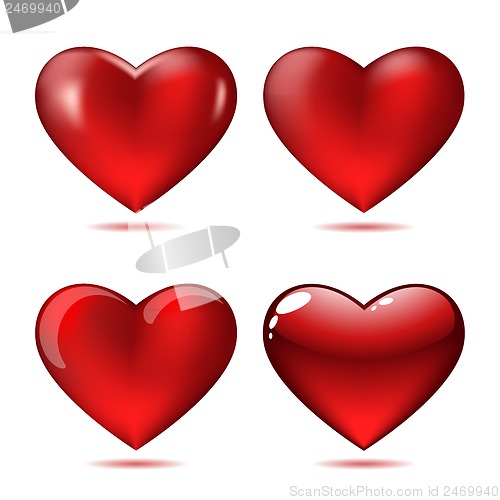 Image of Set of Big Red Hearts