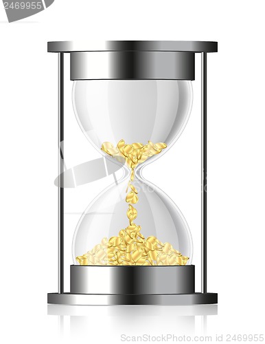 Image of Time is money - vector hourglass with coins