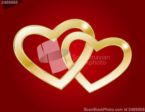 Image of Two gold hearts