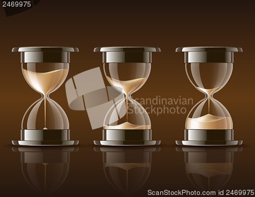 Image of Sand falling in the hourglass.