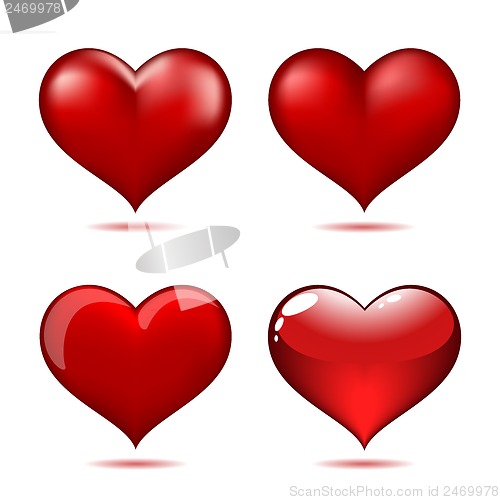 Image of Set of Big Red Hearts